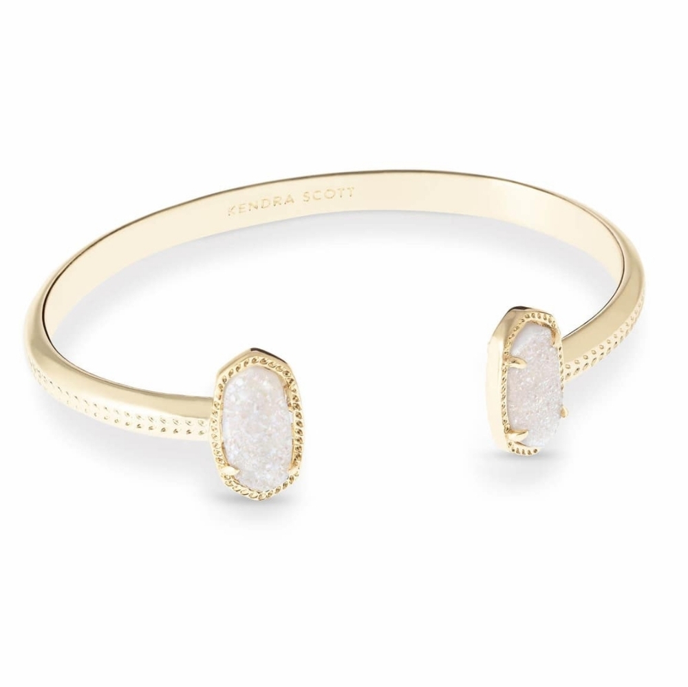 Kendra Scott Elton Gold Cuff Bracelet Iridescent Drusy